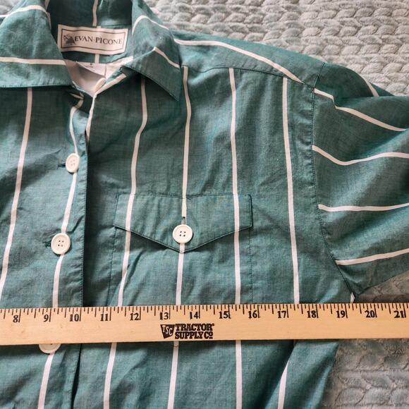 Evan-Picone White Striped Green Cropped Size 6 Small - Picture 5 of 9